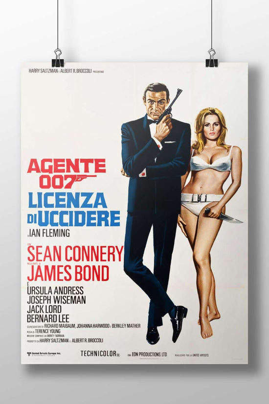 James Bond film "Licenza di Uccidere" (License to Kill) based on Ian Fleming's novel, starring