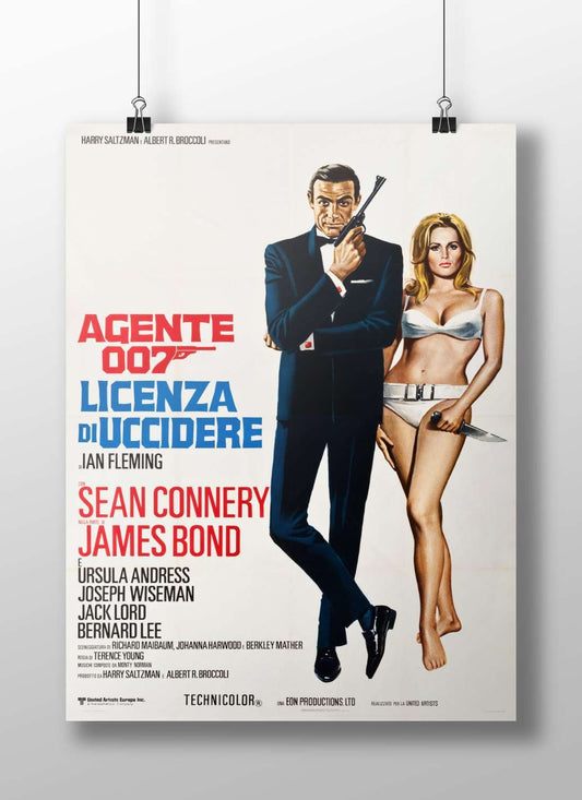 James Bond film "Licenza di Uccidere" (License to Kill) based on Ian Fleming's novel, starring