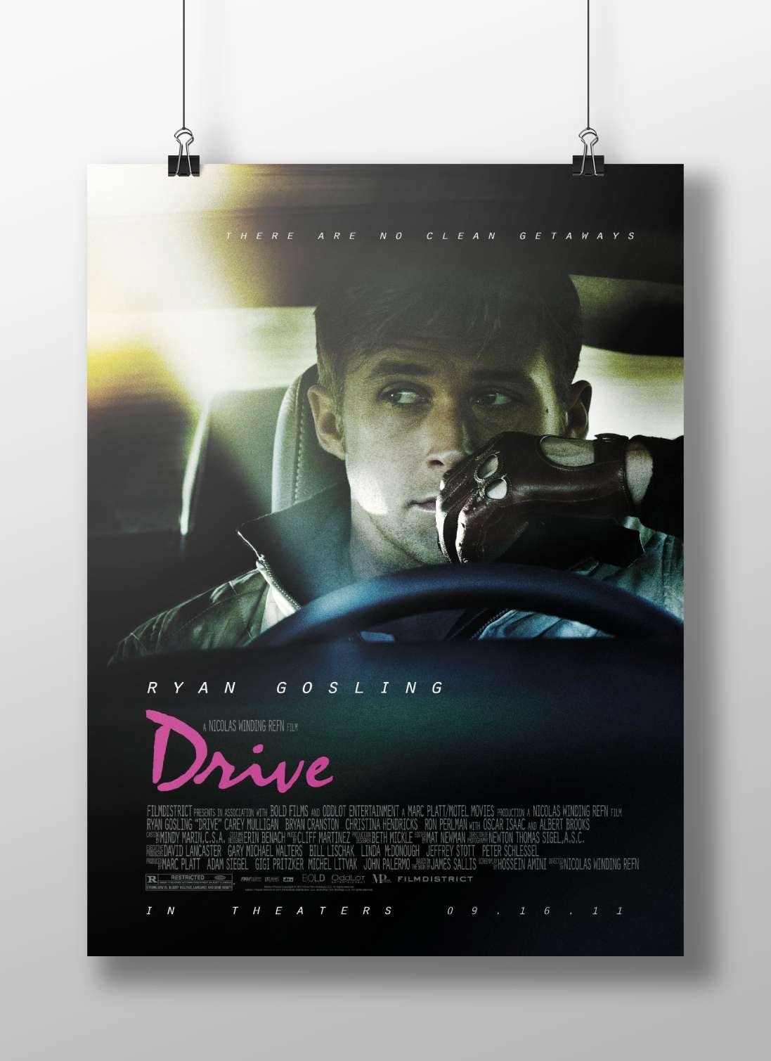 Ryan Gosling (in the film Drive) Ryan Gosling - Drive Noir Poster