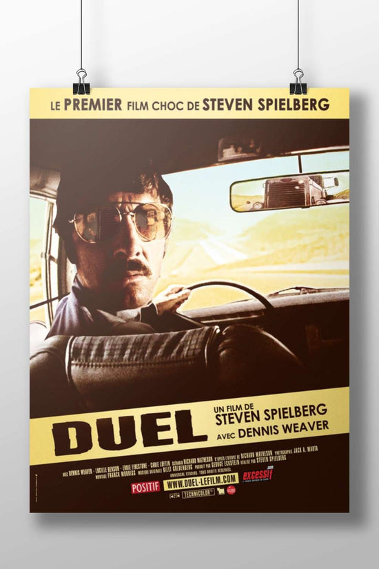 The movie "Duel" directed by Steven Spielberg, starring Dennis Weaver (confirmed by Tesseract OCR text