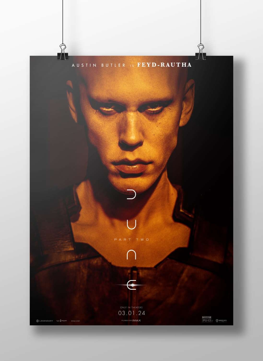 Austin Butler as Feyd-Rautha in Dune: Part Two Feyd-Rautha In Dune - Noir Poster