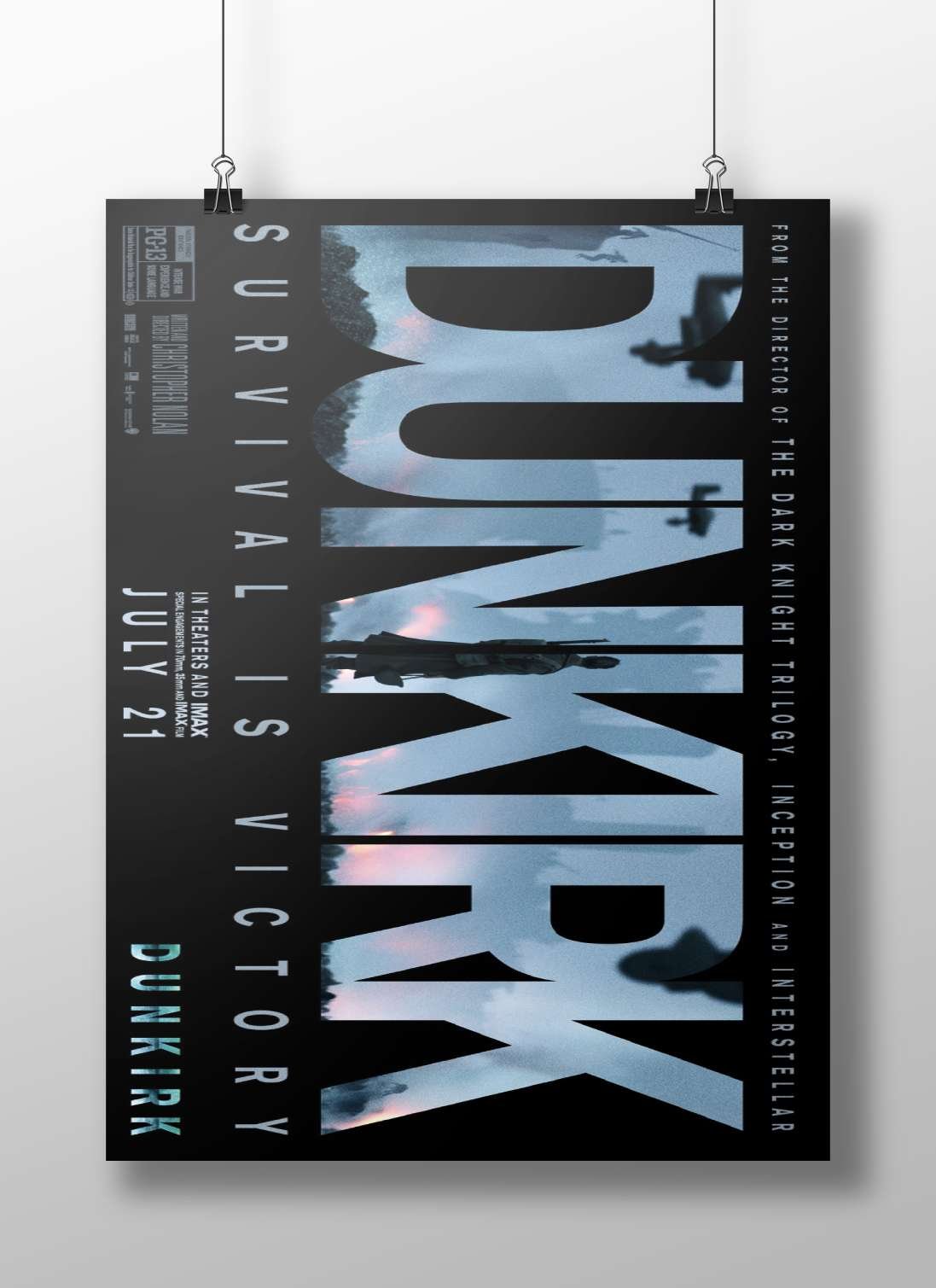 Dunkirk (the 2017 film directed by Christopher Nolan) Dunkirk - Inescapable Noir Poster