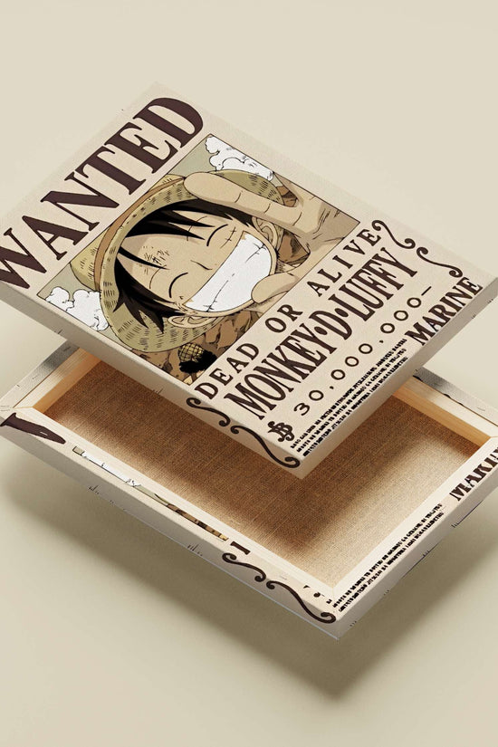 Monkey-D-Luffy Vintage Wanted Poster – One Piece Marine Hunter Art