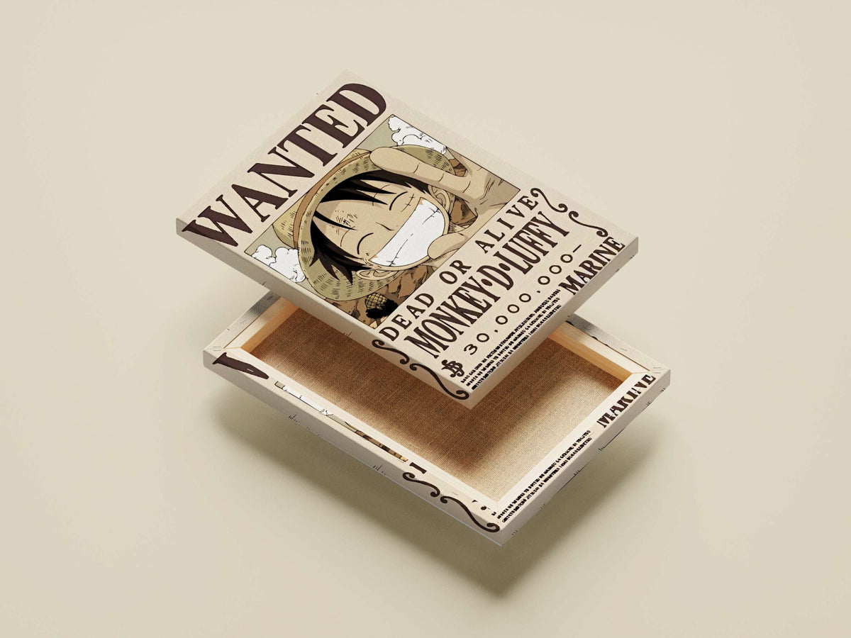 Monkey-D-Luffy Vintage Wanted Poster – One Piece Marine Hunter Art