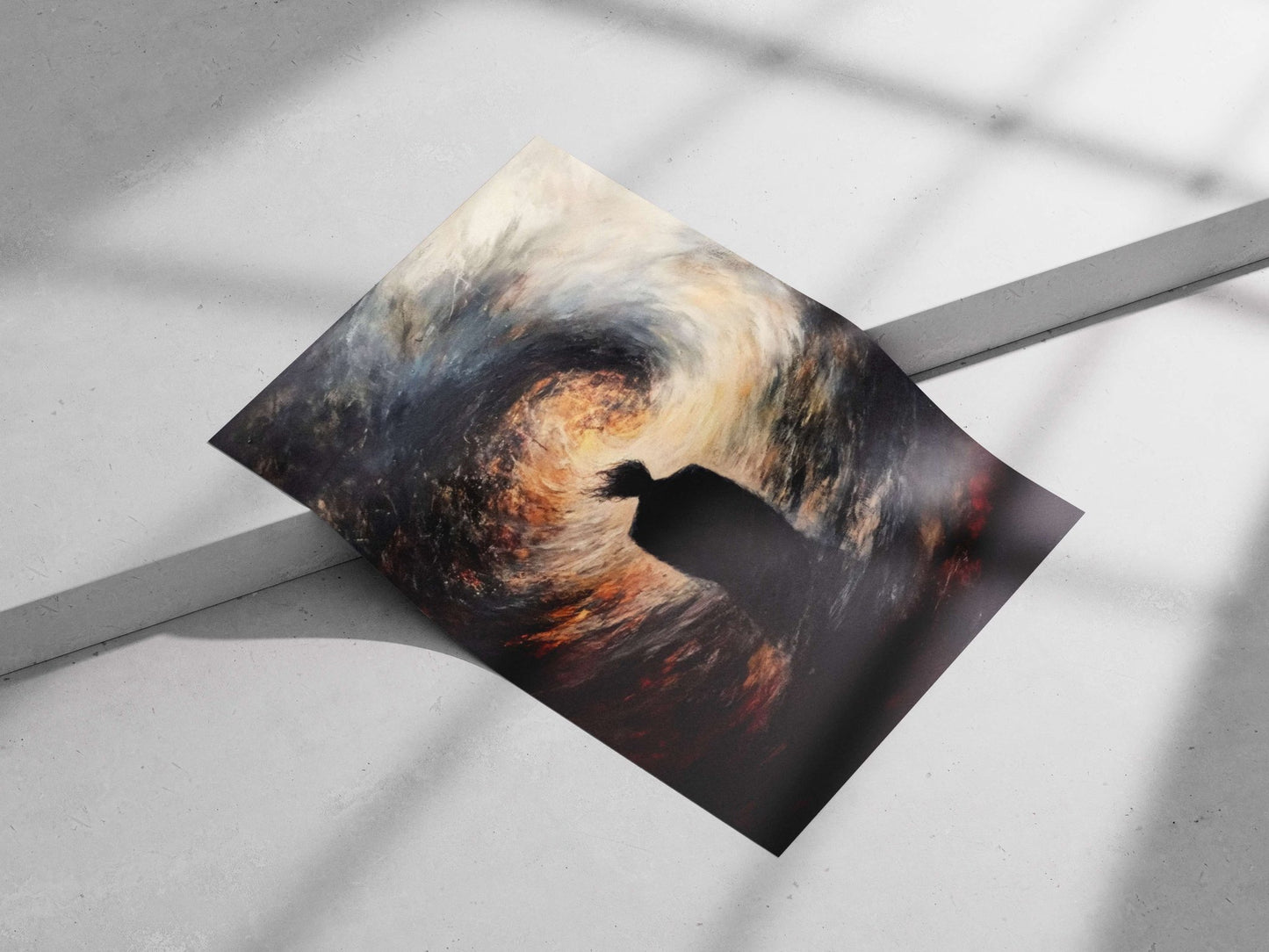 Silhouetted Human Figure Original Abstract Art Modern Abstract Matte poster print — Art wall art India | PosterBoizz