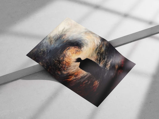 Silhouetted Human Figure Original Abstract Art Modern Abstract Matte poster print — Art wall art India | PosterBoizz