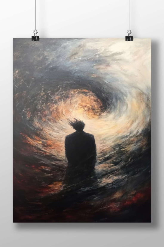 Silhouetted Human Figure Original Abstract Art Modern Abstract Matte BoizzBoard rigid print — Art wall art India |