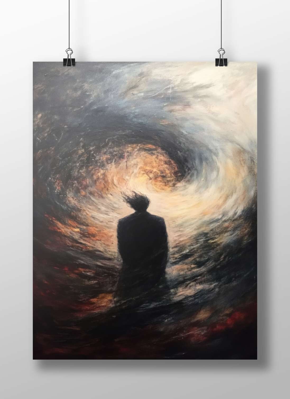 Silhouetted Human Figure Original Abstract Art Modern Abstract Matte BoizzBoard rigid print — Art wall art India |