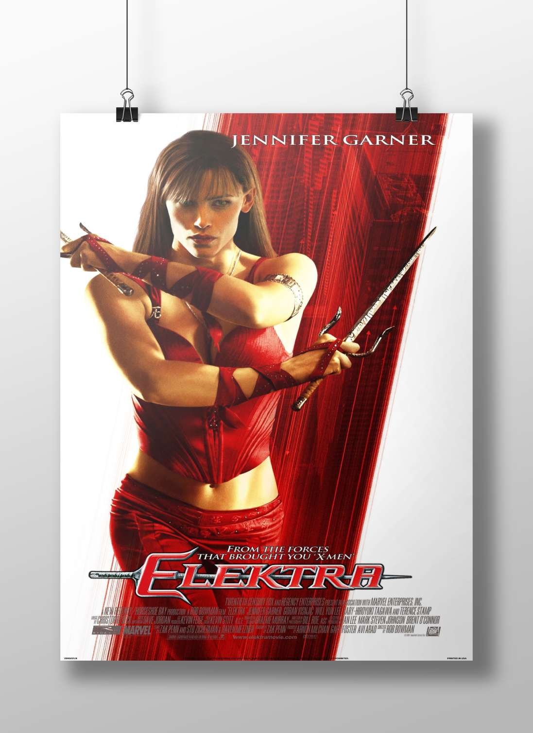 Elektra (Marvel film character, played by Jennifer Garner) Elektra - Warrior Pop Art Poster