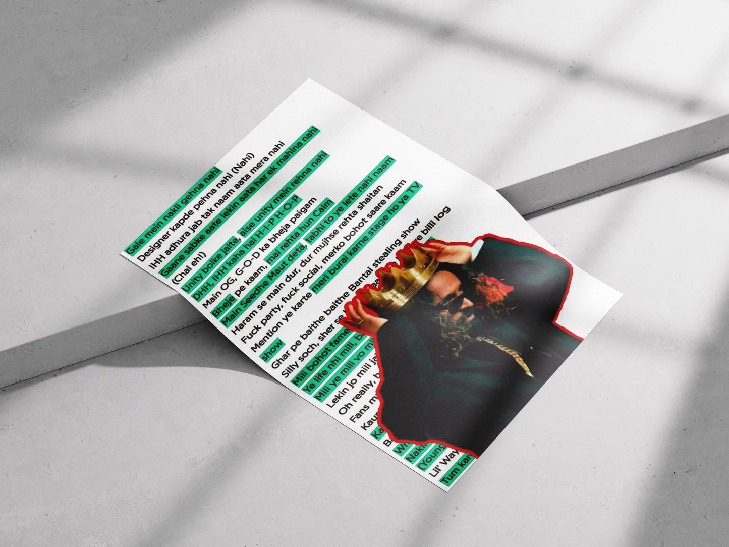 Indian Rapper Emiway Bantai Song Lyrics Wall Art