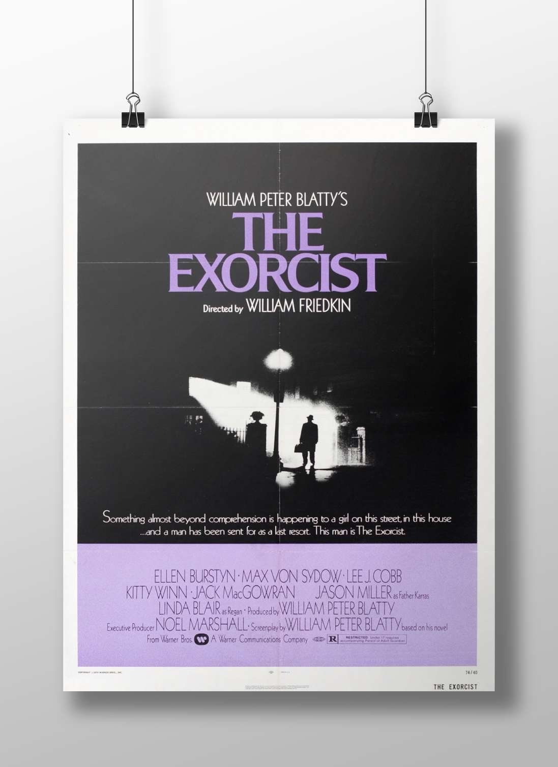 The Exorcist (film) based on William Peter Blatty's novel, directed by William Friedkin. The Exorcist
