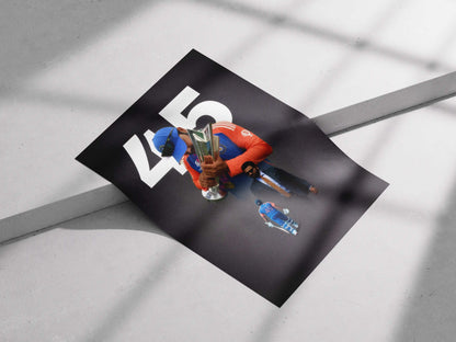 Rohit Sharma 45 Poster – Champion's Victory Cricket Wall Art