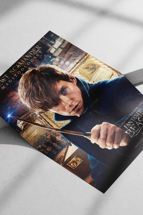 Newt Scamander, a character from the Fantastic Beasts franchise (confirmed by OCR text "NEWT SGAMANDER"