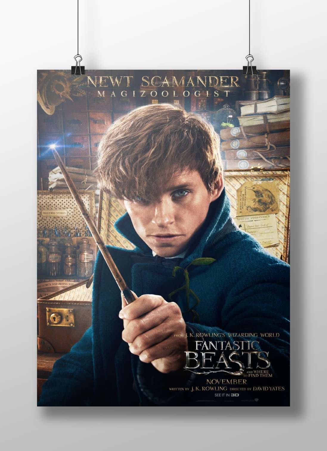 Newt Scamander, a character from the Fantastic Beasts franchise (confirmed by OCR text "NEWT SGAMANDER"