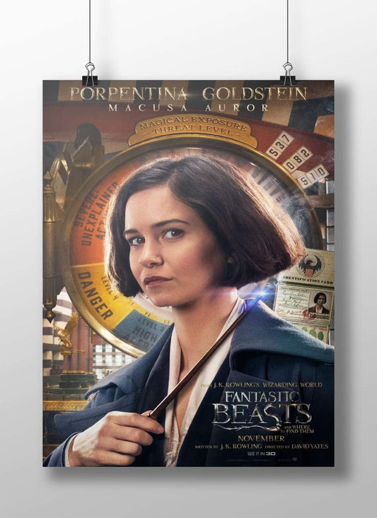 Porpentina Goldstein (real name) from J.K. Rowling's "Fantastic Beasts and Where to Find Them" franchise.