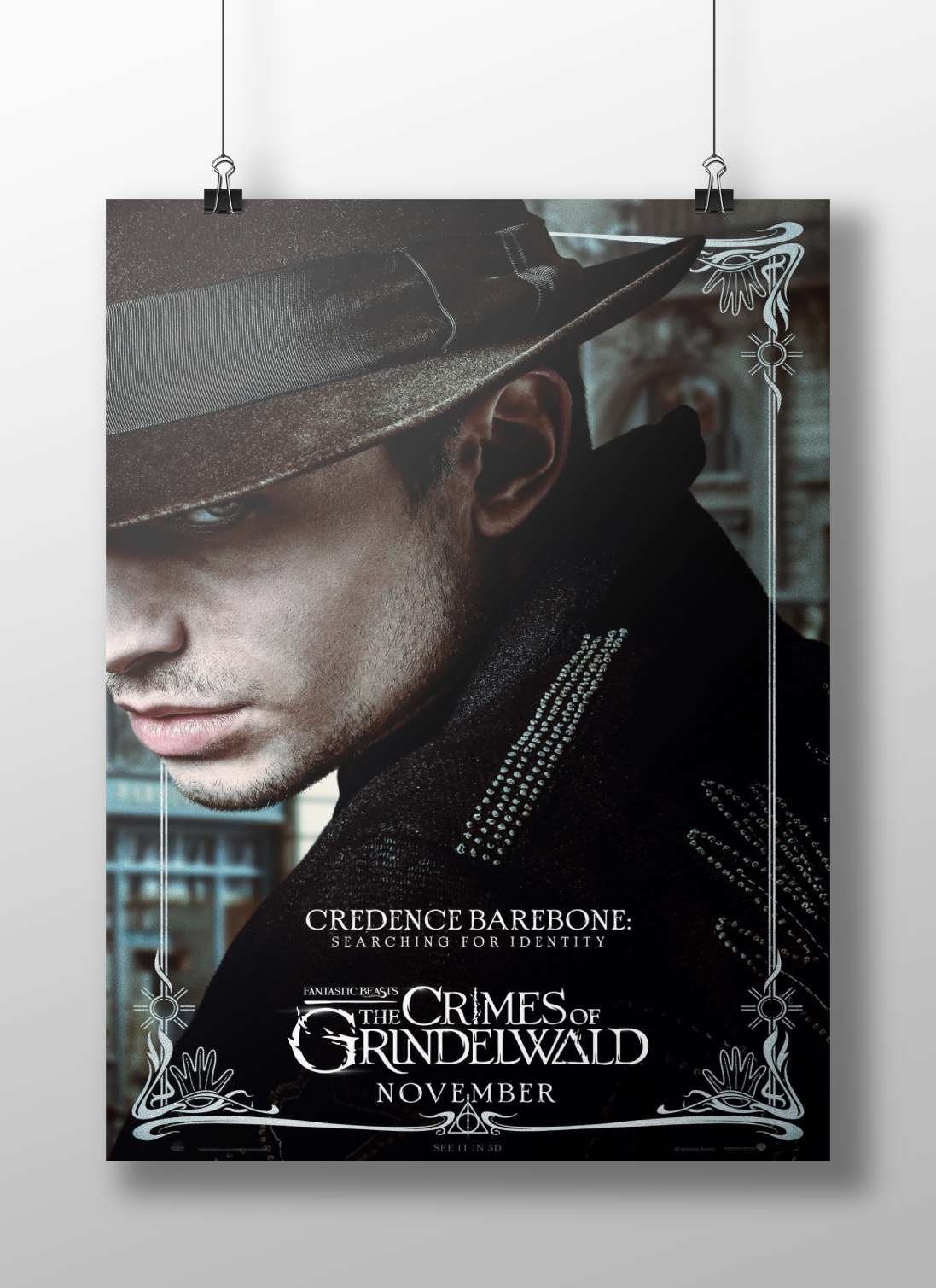 Credence Barebone from Fantastic Beasts: The Crimes of Grindelwald (confirmed by OCR text "CREDENCE BAREBONE:
