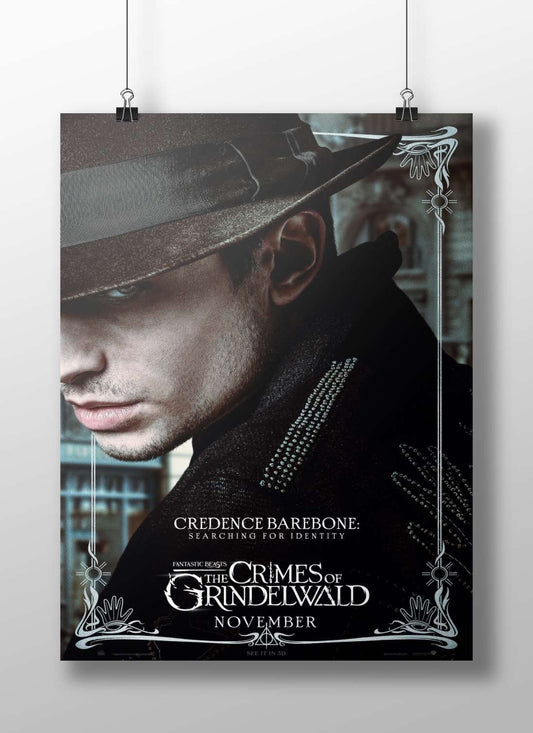 Credence Barebone from Fantastic Beasts: The Crimes of Grindelwald (confirmed by OCR text "CREDENCE BAREBONE: