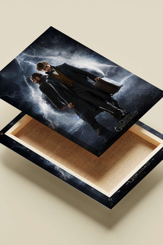 The characters Newt Scamander and Albus Dumbledore from the Fantastic Beasts franchise, specifically *Fantastic Beasts: