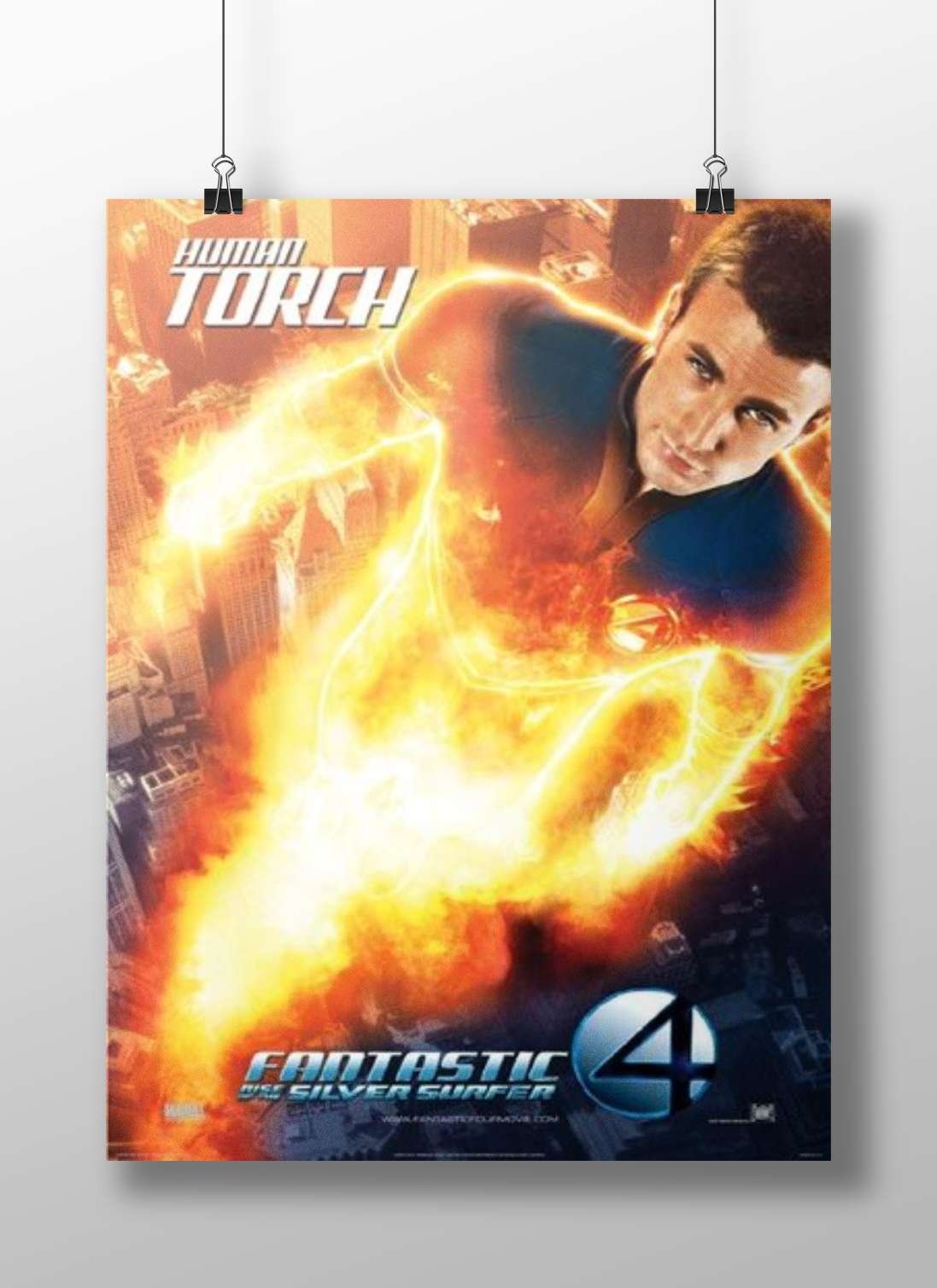 Human Torch (Johnny Storm) from the Fantastic 4 franchise Johnny Storm Lightning - 4 Poster