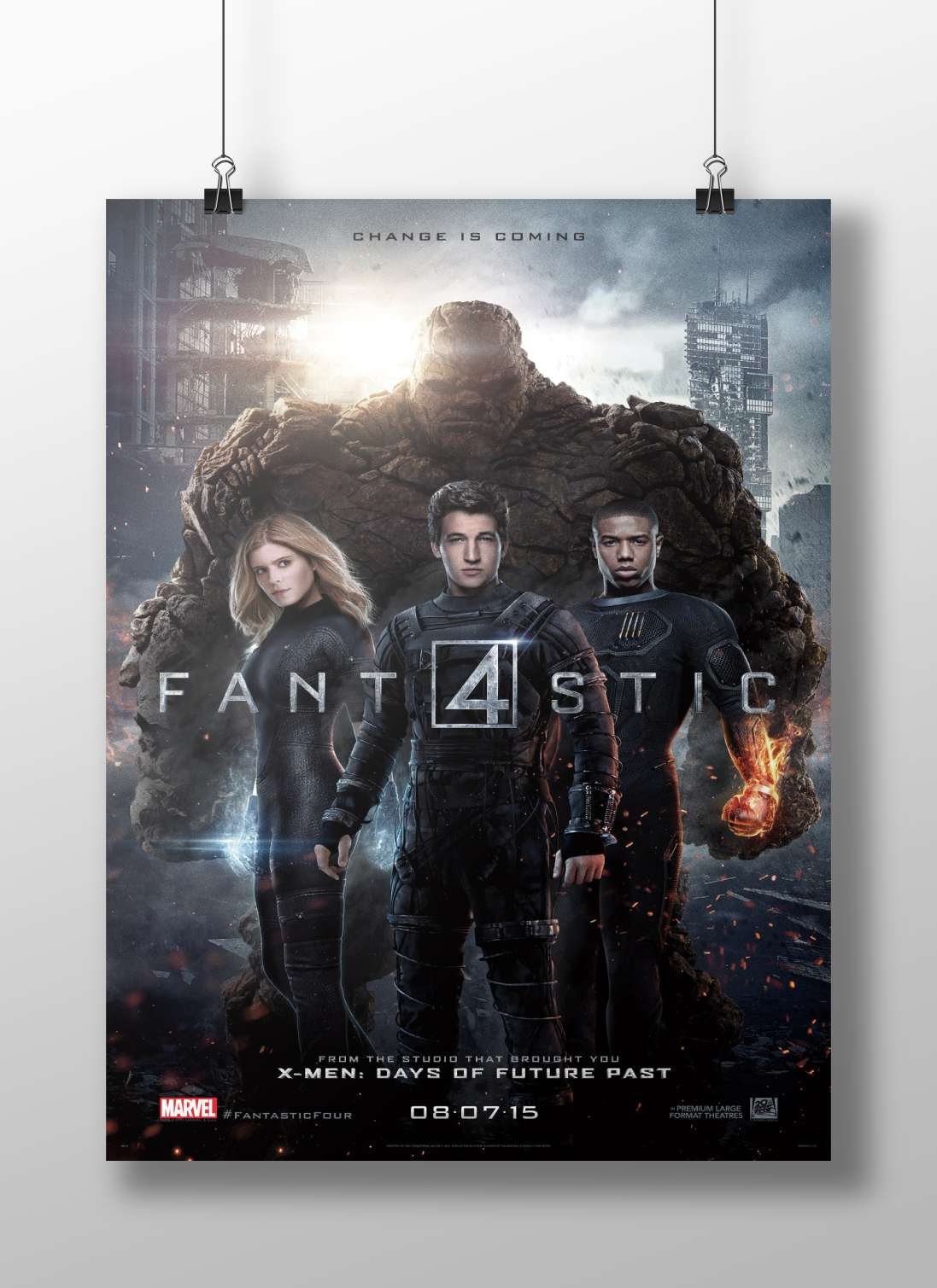 Marvel's Fantastic Four (2015 film) featuring Reed Richards (Mr. Fantastic), Sue Storm (Invisible Woman), Johnny