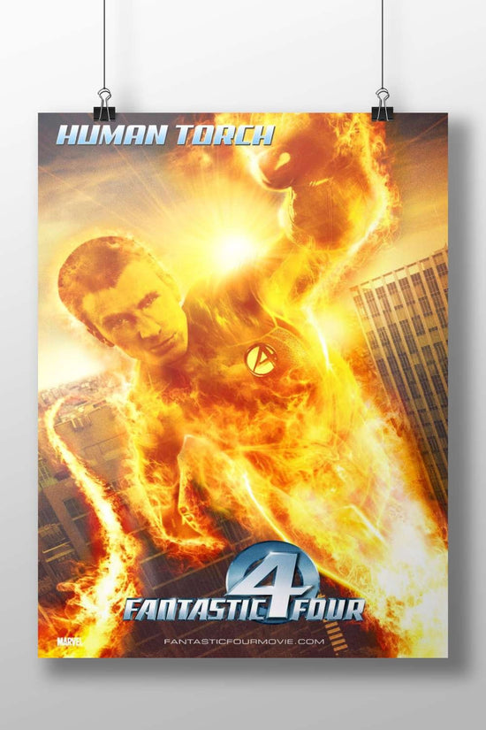 Human Torch (from Marvel's Fantastic Four franchise) Ben Grimm - The Thing Pop Art Poster