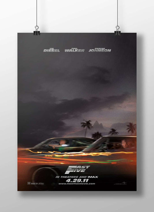 Fast Five (movie) from the Fast & Furious franchise, starring Vin Diesel, Paul Walker, and