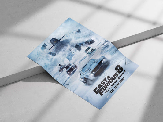 Fast & Furious 8 (franchise title confirmed by Tesseract OCR text "1S2..-usvun=qusn 8" as Thai