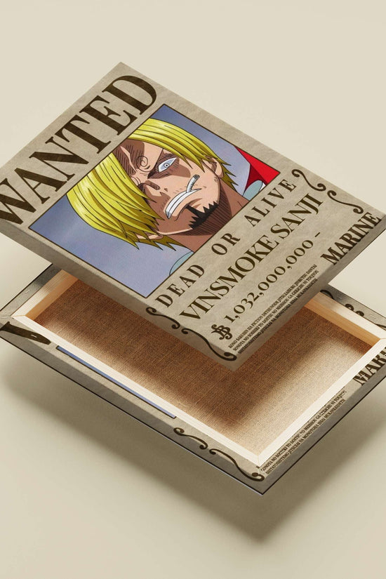 Vinsmoke Sanji Wanted Poster – Vintage Newspaper Style Anime Wall Art