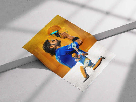 MS Dhoni CSK Poster – Cricket Wall Art Tribute to Thala | IPL Legend Print