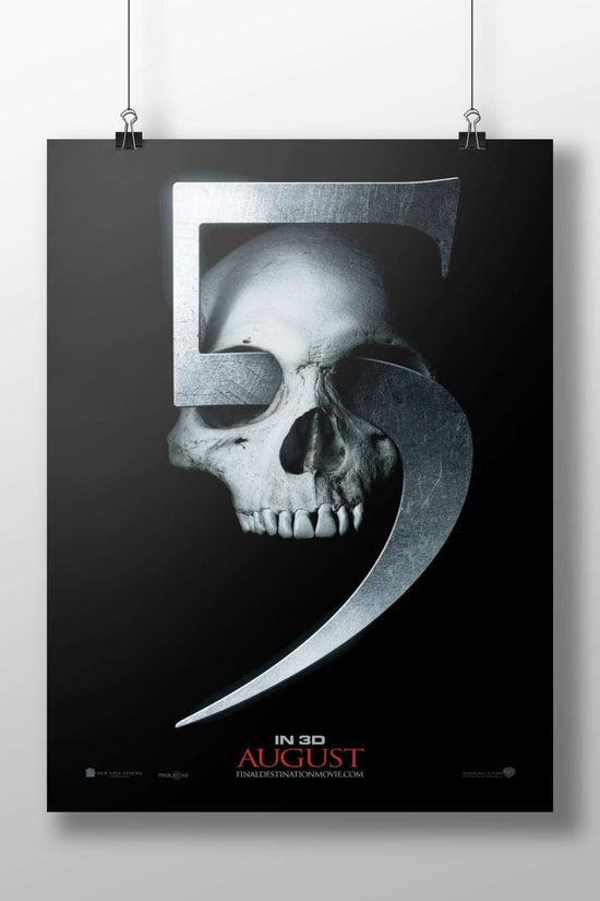 Final Destination franchise logo (skull integrated with metallic "F" symbol) Main Subject: Final Destination franchise logo