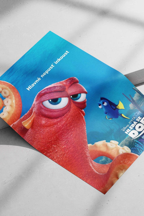 Dory (blue tang fish) and Hank (octopus) from Disney Pixar's Finding Dory. Main Subject: Dory (blue tang fish) and Hank