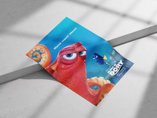 Dory (blue tang fish) and Hank (octopus) from Disney Pixar's Finding Dory. Main Subject: Dory (blue tang fish) and Hank