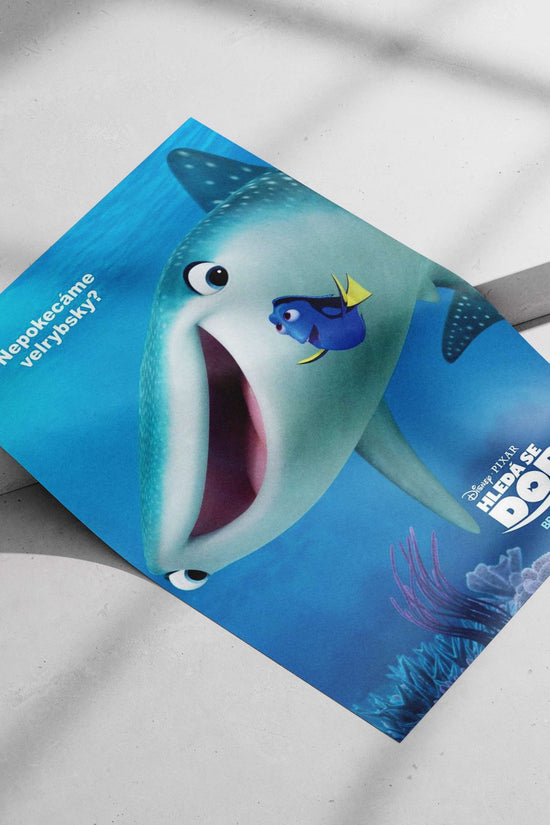 Dory (a blue tang fish) and Bruce (a whale) from Disney·Pixar's Finding Dory franchise Dory