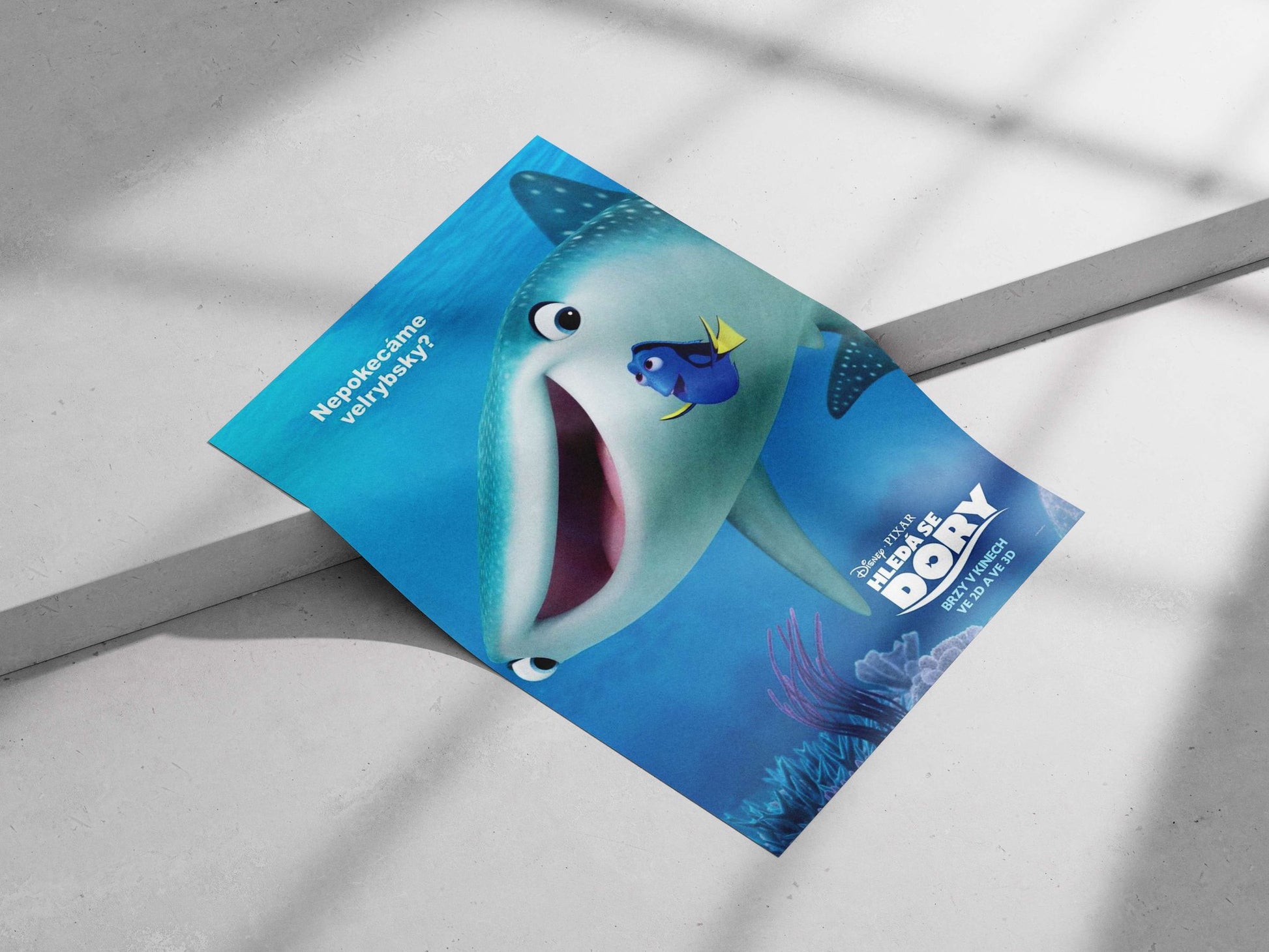 Dory (a blue tang fish) and Bruce (a whale) from Disney·Pixar's Finding Dory franchise Main Subject: Dory (a blue tang fish)