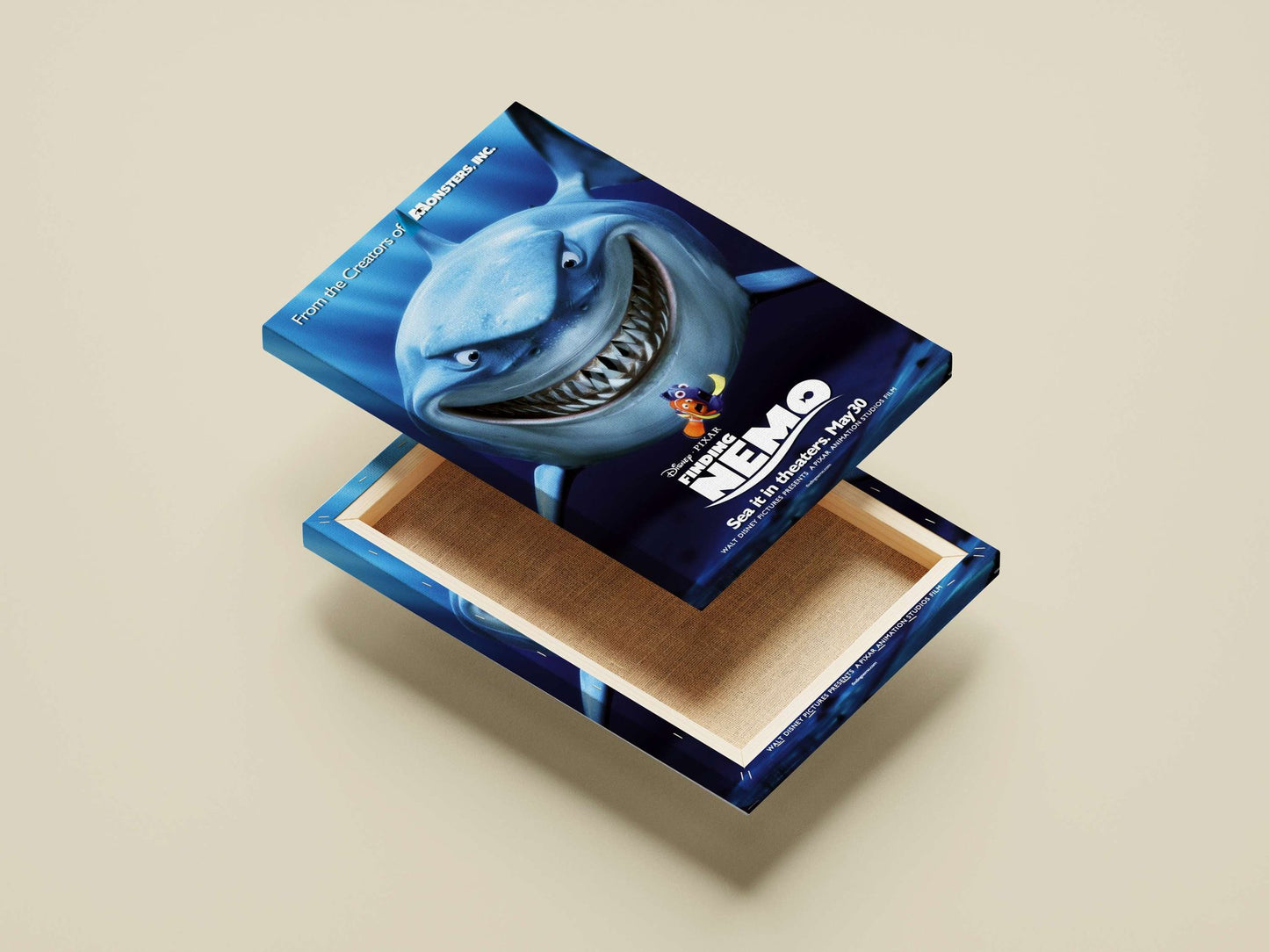 Bruce the shark and Nemo the clownfish from Disney•Pixar's "Finding Nemo". Main Subject: Bruce the shark and Nemo the