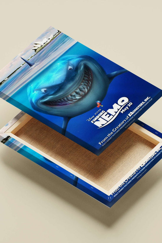 Bruce (the shark) from Finding Nemo Main Subject: Bruce (the shark) from Finding Nemo Canvas wall art — Superhero wall art