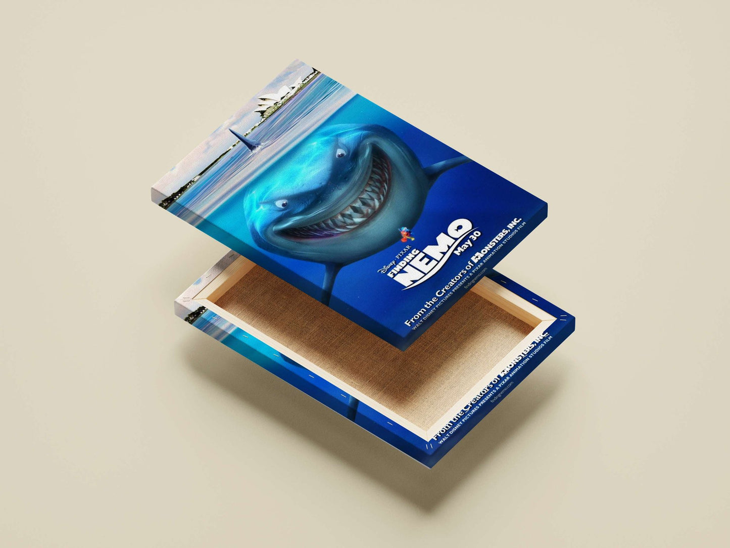 Bruce (the shark) from Finding Nemo Main Subject: Bruce (the shark) from Finding Nemo Canvas wall art — Superhero wall art
