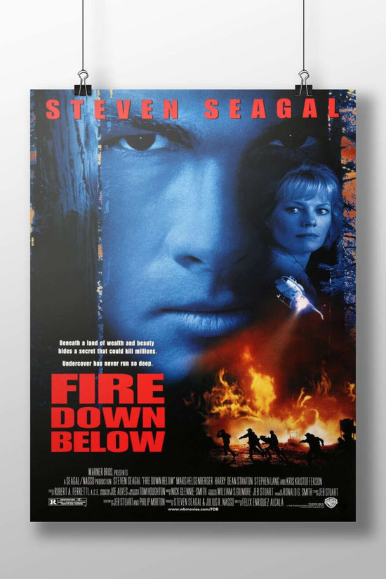 Steven Seagal's "Fire Down Below" film poster Main Subject: Steven Seagal's "Fire Down Below" film poster Matte BoizzBoard
