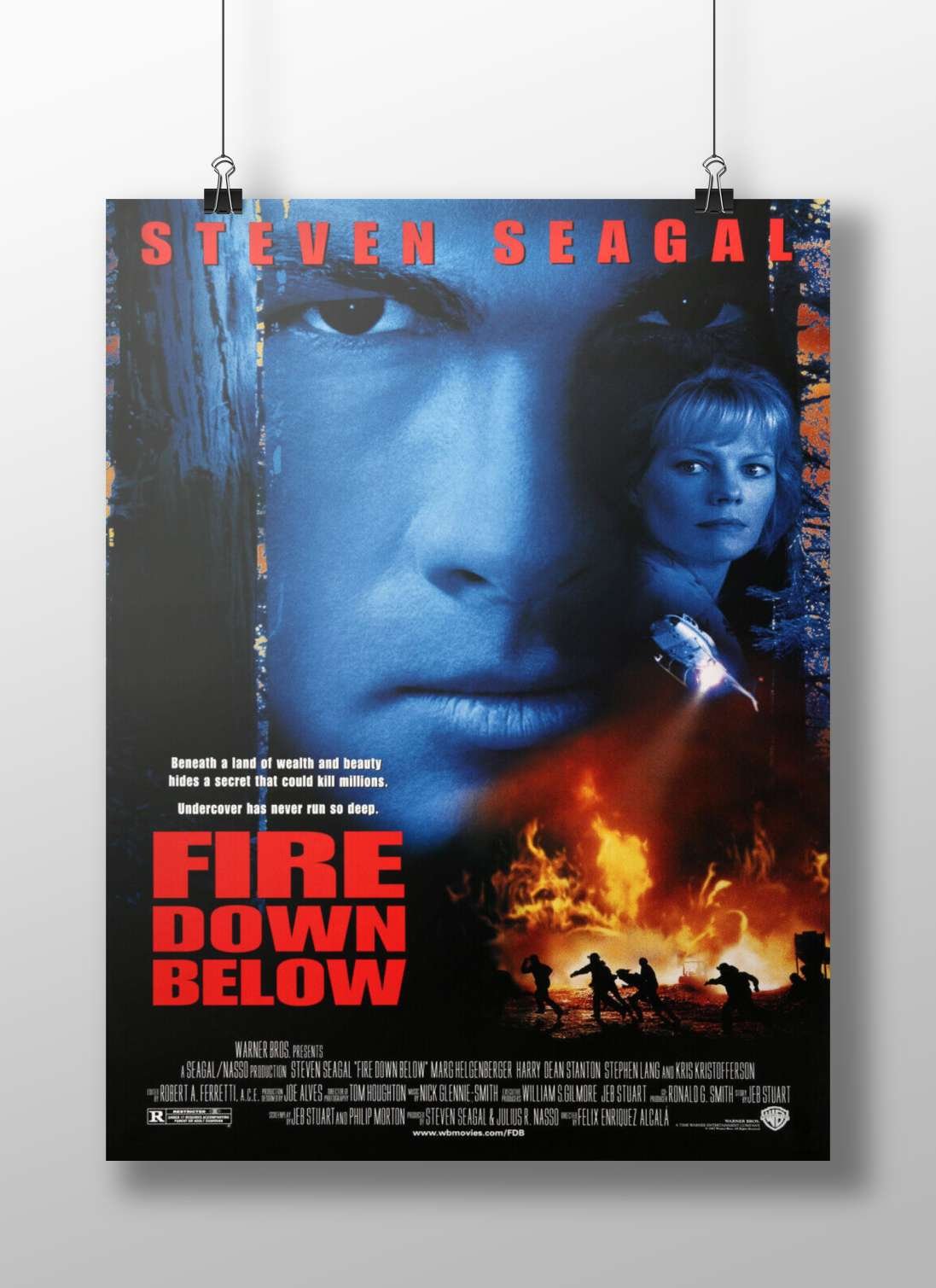 Steven Seagal's "Fire Down Below" film poster Main Subject: Steven Seagal's "Fire Down Below" film poster Matte BoizzBoard