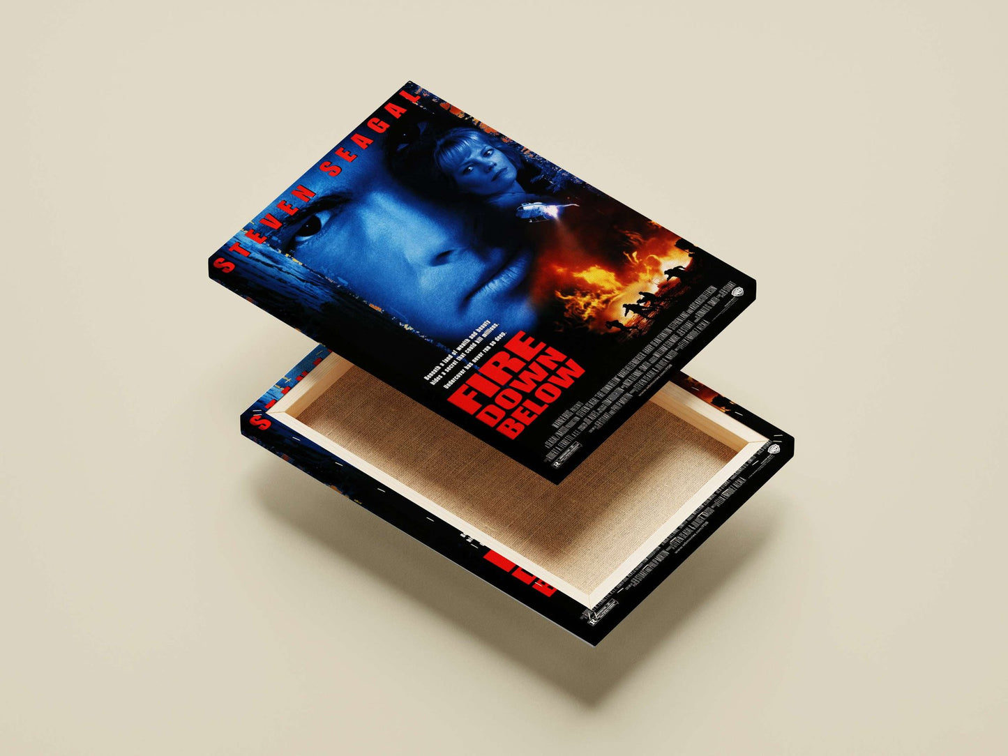Steven Seagal's "Fire Down Below" film poster Fire Down Below - Mysterious Noir Poster