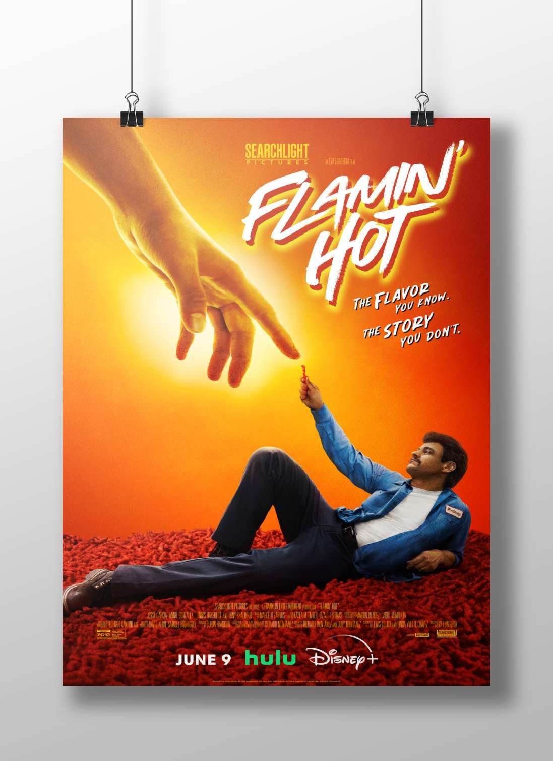 The film "Flamin' Hot" (2023) produced by Searchlight Pictures. Flamin' Hot - Pop Art Poster
