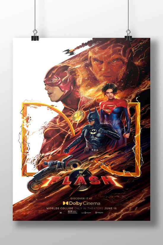 Barry Allen (The Flash), Clark Kent (Superman), and Bruce Wayne (Batman) from DC Comics' *The Flash* (2023 film) Main