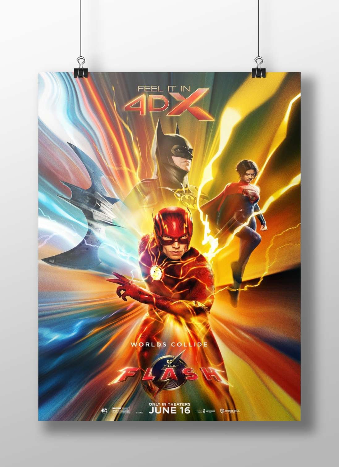 The Flash, Batman, and Supergirl from DC Comics Main Subject: The Flash, Batman, and Supergirl from DC Comics Matte