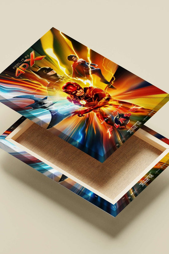 The Flash, Batman, and Supergirl from DC Comics Main Subject: The Flash, Batman, and Supergirl from DC Comics Canvas wall
