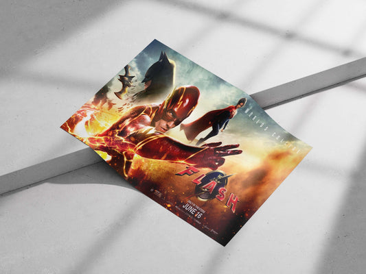 The Flash, Superman, and Batman from DC Universe Main Subject: The Flash, Superman, and Batman from DC Universe Matte poster