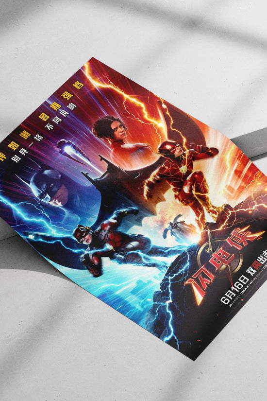 DC Comics characters including The Flash (Barry Allen), Batman (Bruce Wayne), and others from the DC Universe franchise.