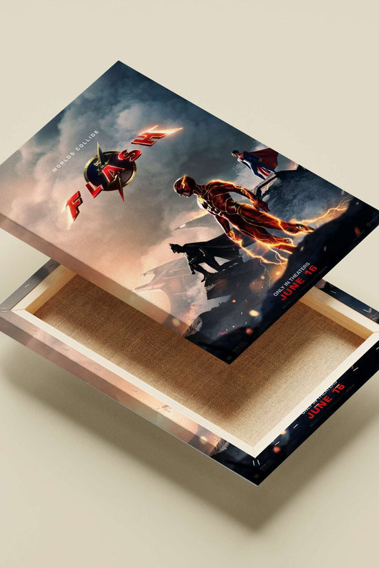 The Flash (Barry Allen), Batman (Bruce Wayne), and Superman (Clark Kent) from DC Comics Main Subject: The Flash (Barry