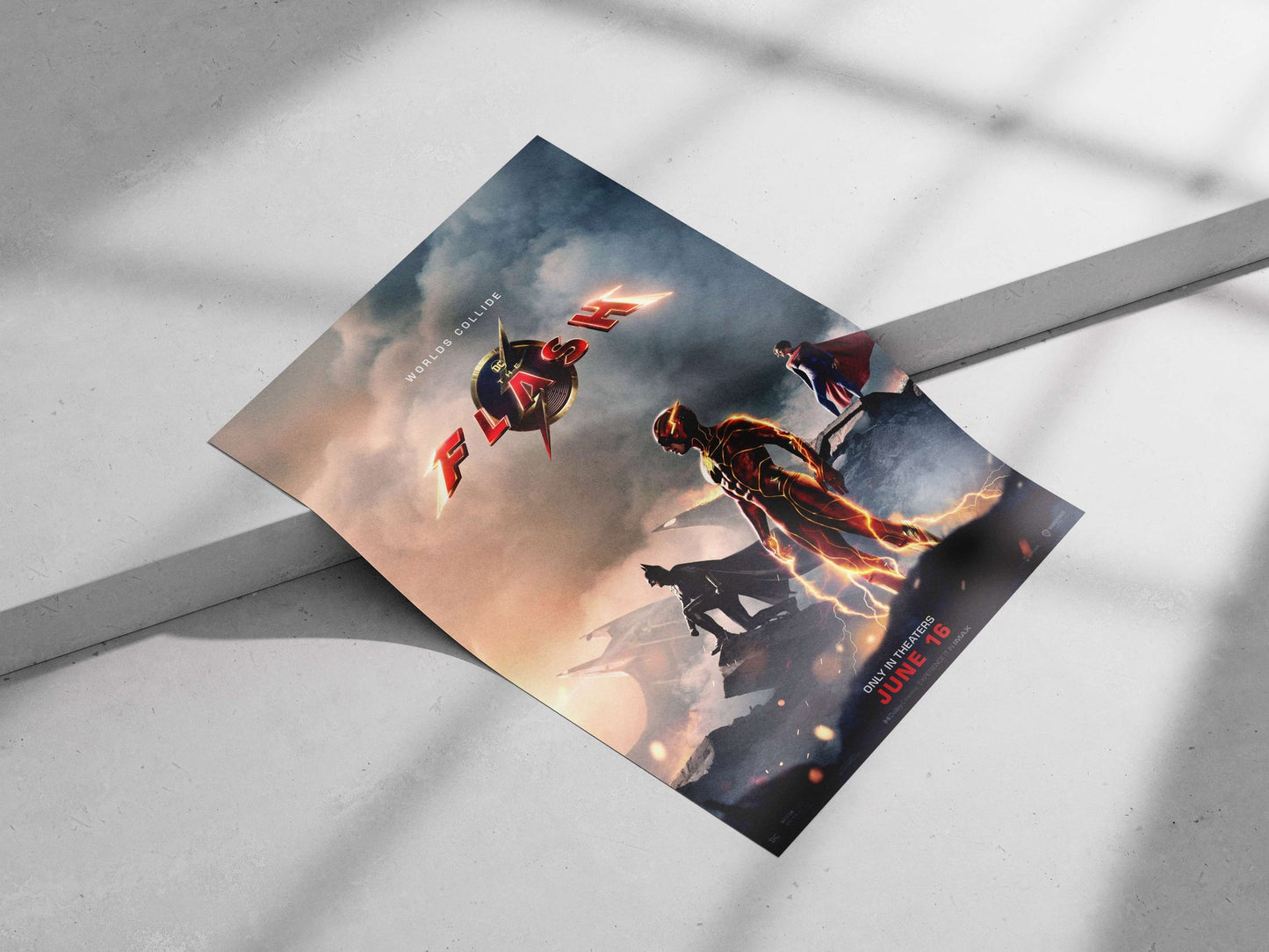 The Flash (Barry Allen), Batman (Bruce Wayne), and Superman (Clark Kent) from DC Comics Main Subject: The Flash (Barry