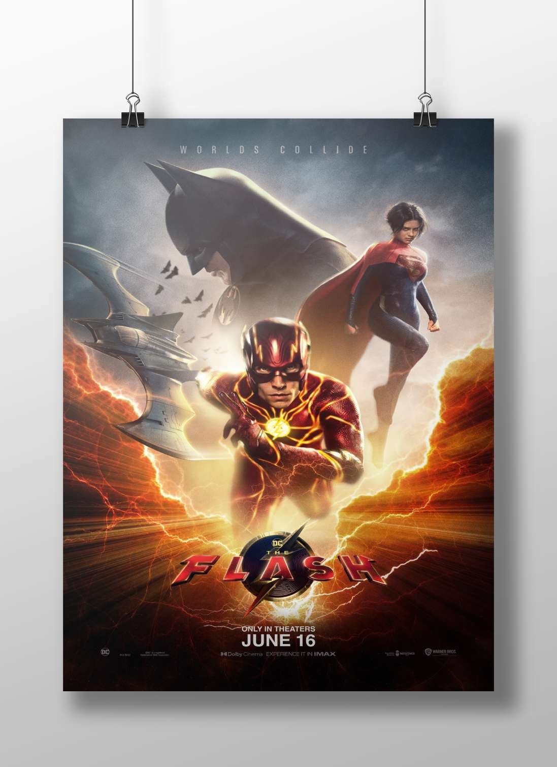 The Flash (Barry Allen), Batman (Bruce Wayne), and Supergirl (Kara Zor-El) from DC Extended Universe Main Subject: The Flash