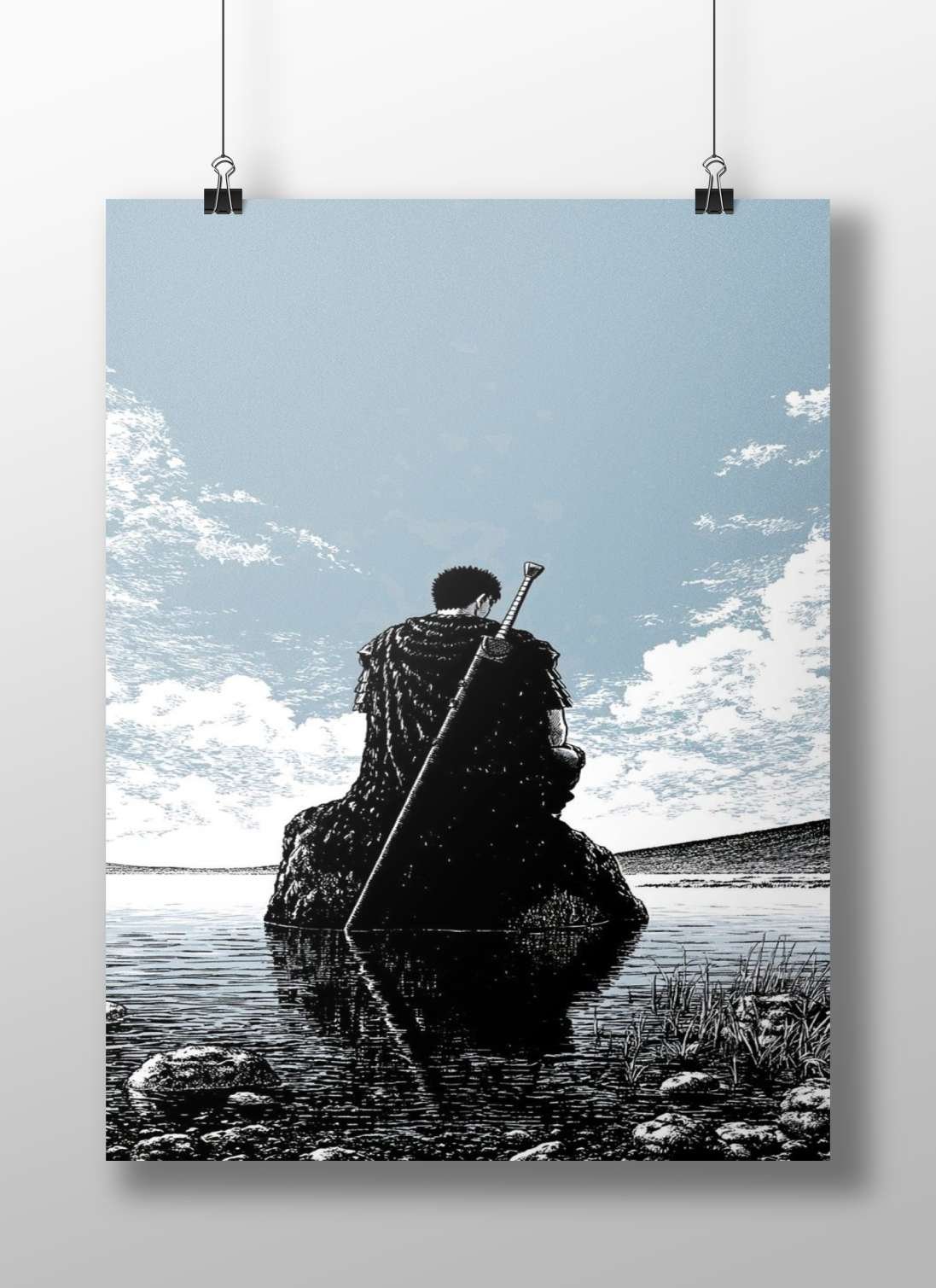 Guts from the Berserk franchise Main Subject: Guts from the Berserk franchise Matte BoizzBoard rigid print — Anime wall art